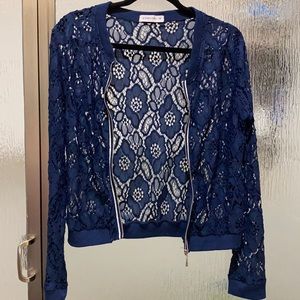 Navy lace light jacket